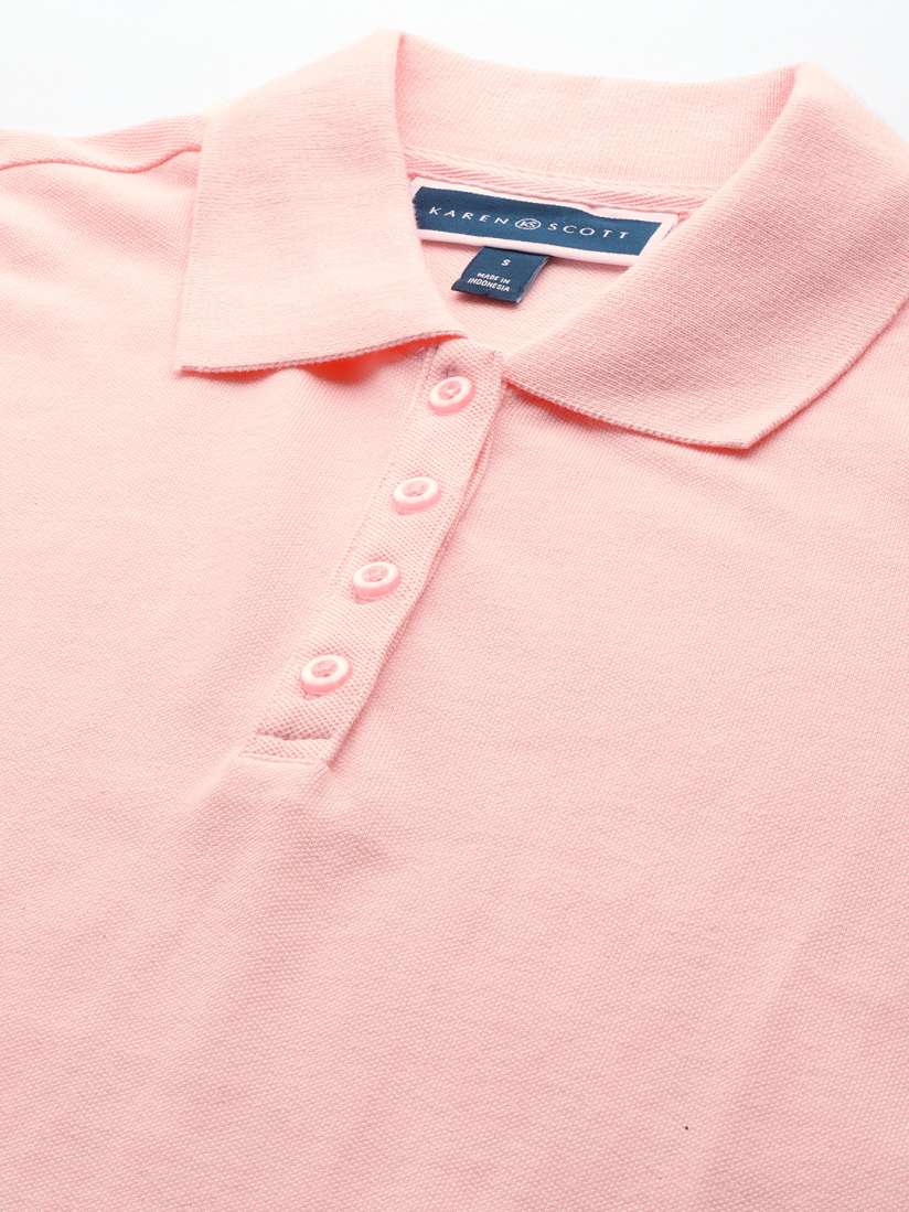 Buy Macy s Karen Scott Polo Collar Pure Cotton T shirt Tshirts for Women 19764972 Myntra