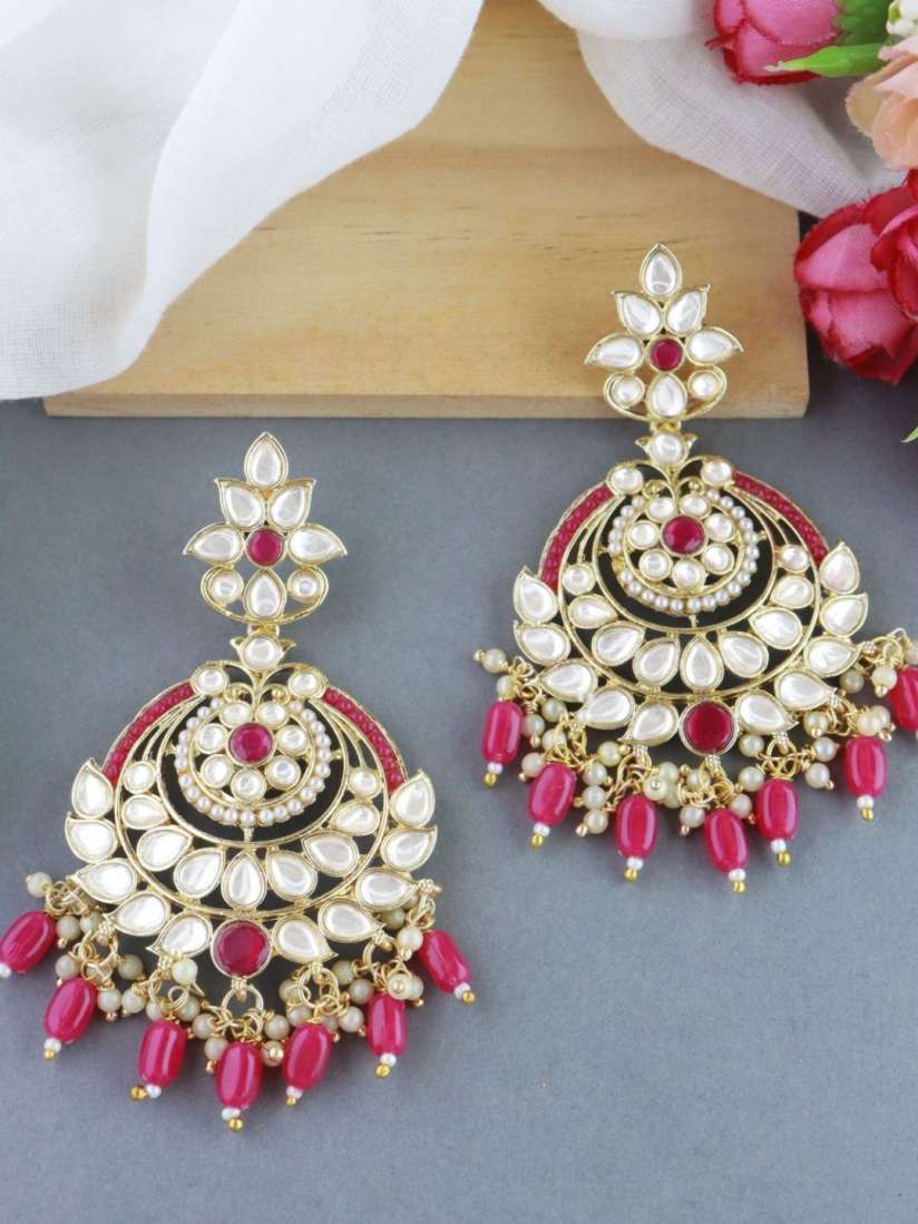 Pink ethnic earrings shop