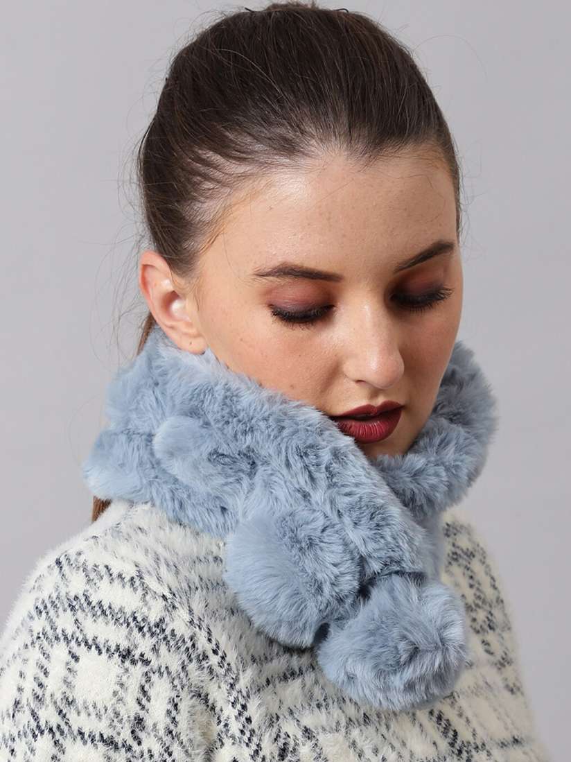 Blue fur shrug top