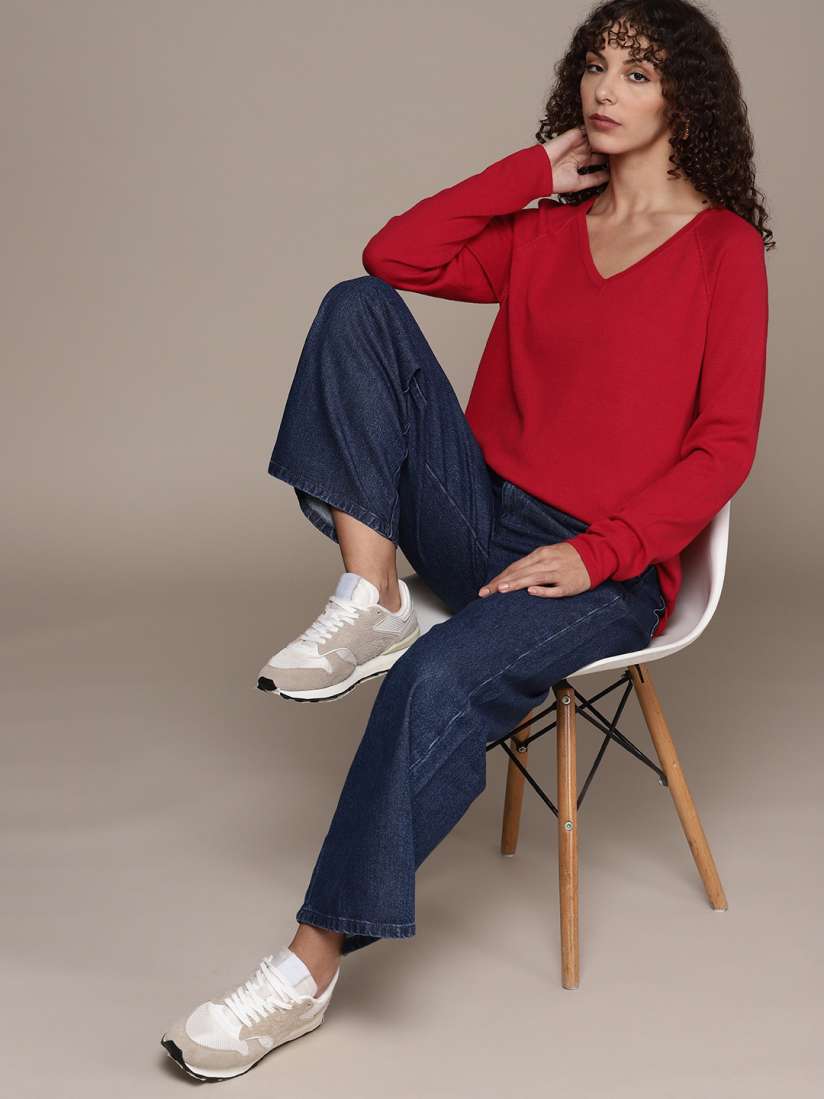 Buy Macy s Karen Scott Women Red Solid Cotton Pullover Sweaters for Women 19768324 Myntra
