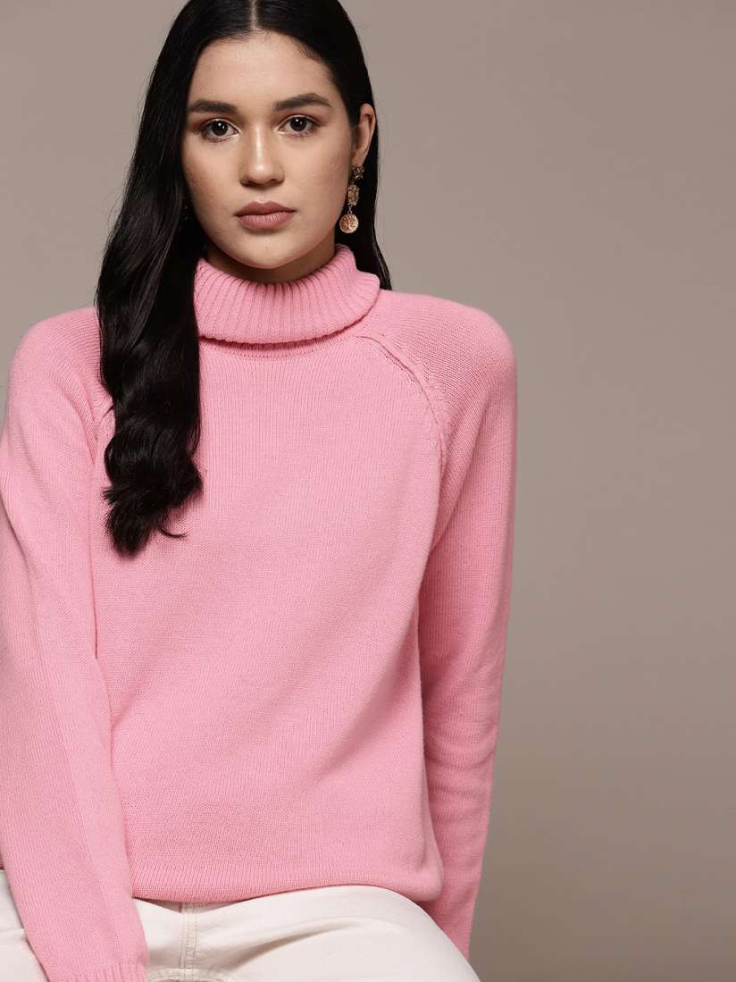 Buy Macy s Karen Scott Women Solid Turtle Neck Pure Cotton Pullover Sweaters for Women 19768326 Myntra