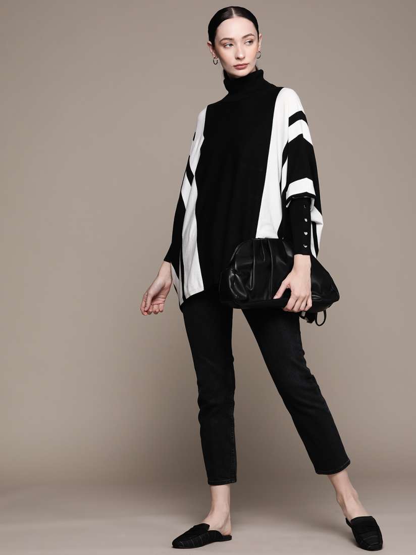 Alfani striped poncho sweater new arrivals