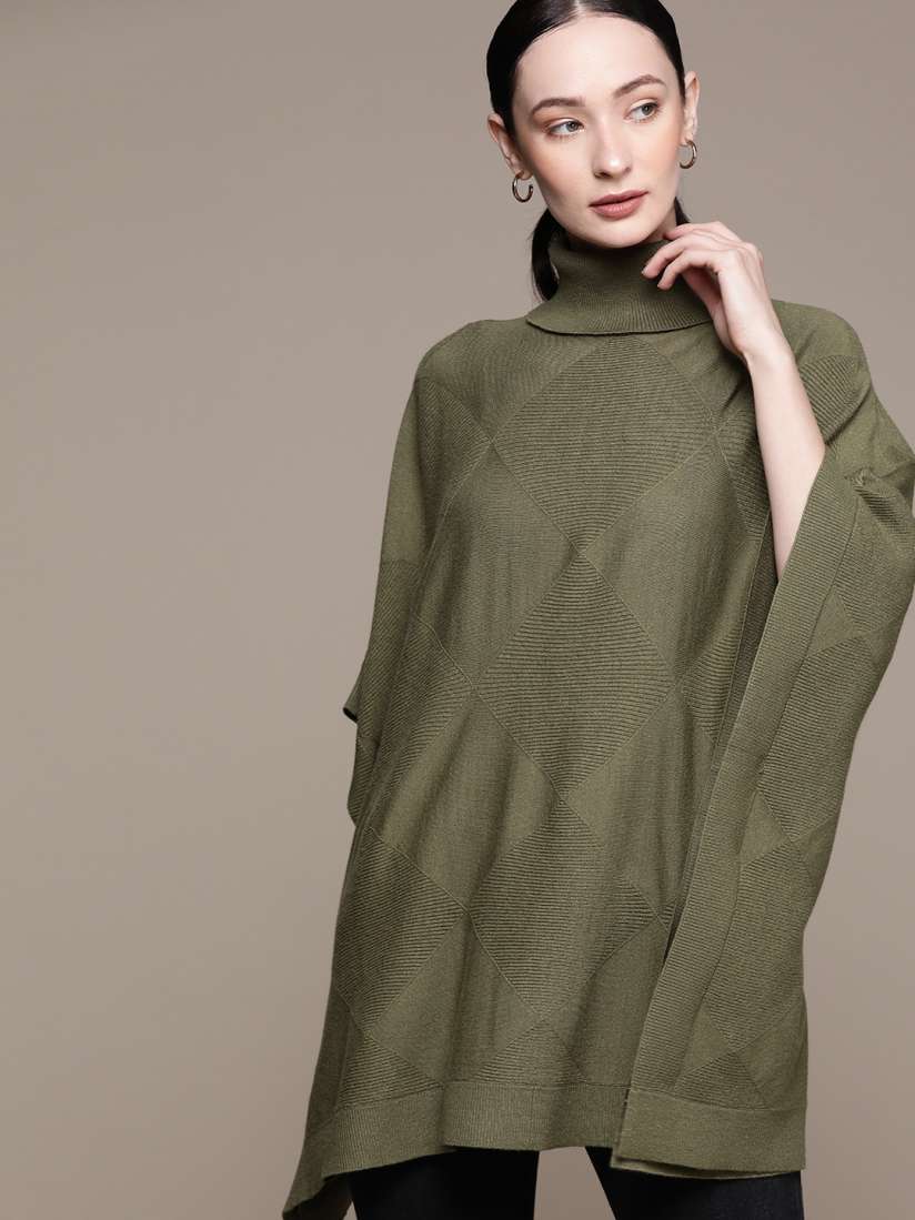 Buy Macy s Alfani Women Self Design Poncho Sweaters for Women 19768428 Myntra