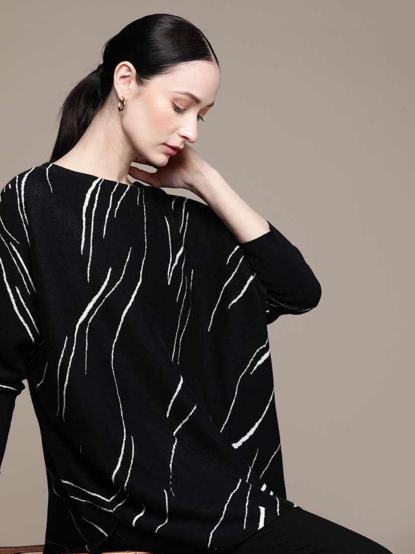 Macys womens black sweaters sales