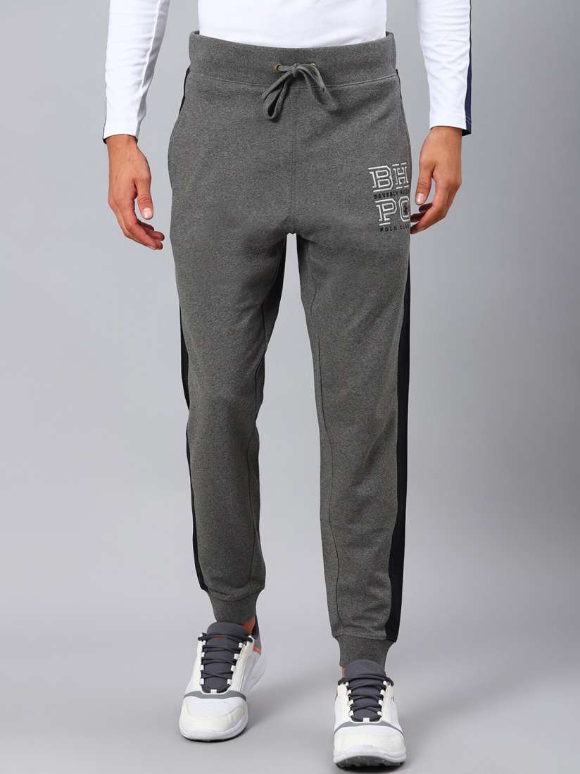 Buy Beverly Hills Polo Club Men Grey Solid Cotton Joggers Track Pants for Men 19768450 Myntra