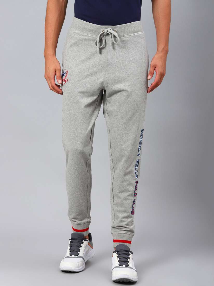 Buy Beverly Hills Polo Club Men Grey Solid Cotton Joggers Track Pants for Men 19768460 Myntra