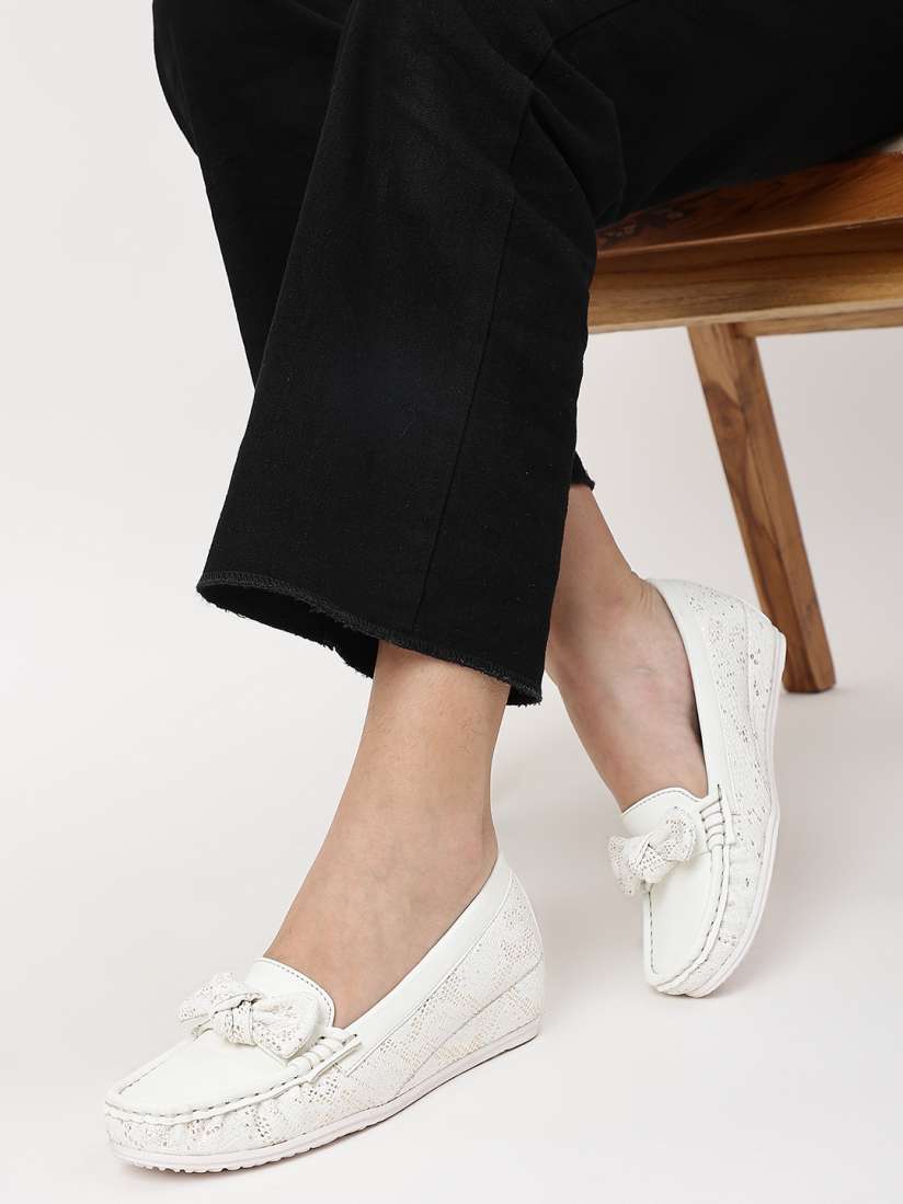 White wedge loafers hotsell
