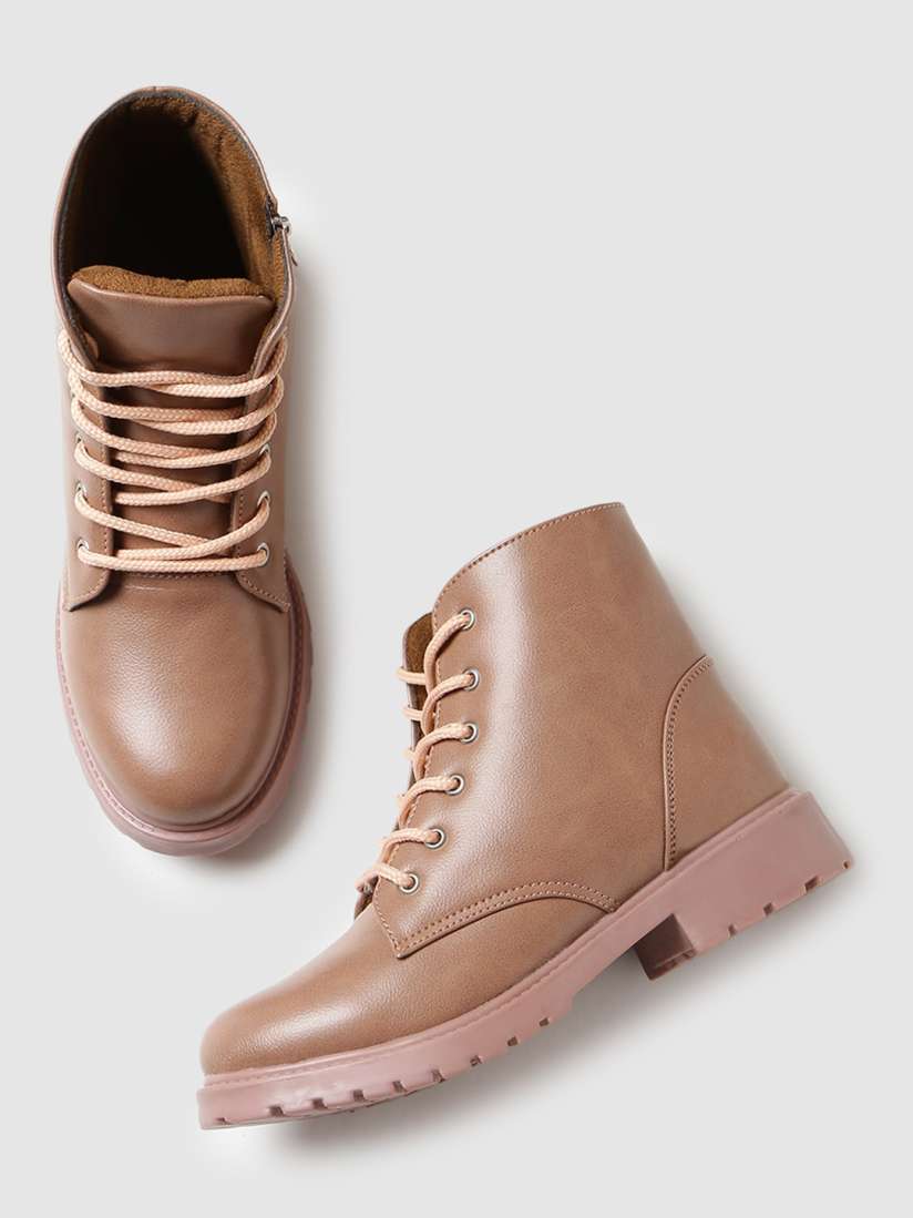 Buy Marc Loire Women Nude PU Block Solid Block Heels Boots Boots for Women 19769442 Myntra