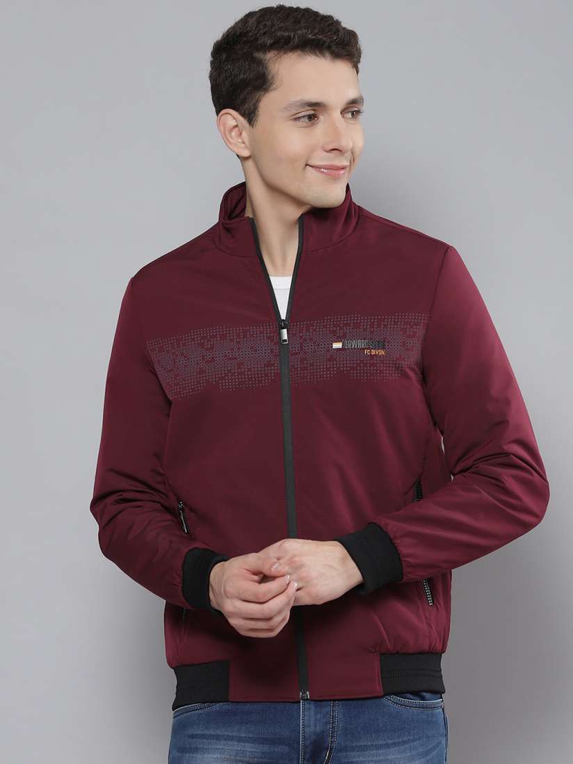 Buy Fort Collins Men Maroon Printed Bomber Jacket Jackets for Men 19771478 Myntra