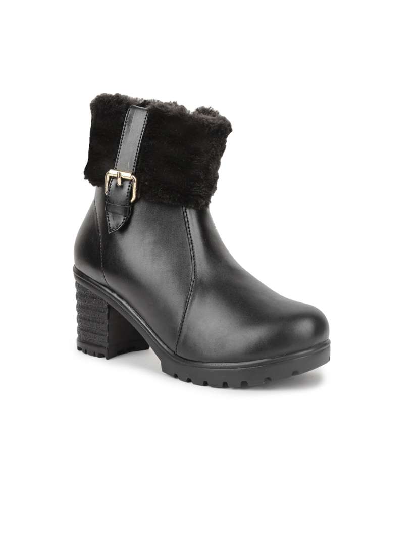 Buy VALIOSAA Women Black Solid Block Heel Winter Boots Boots for Women 19777098 Myntra