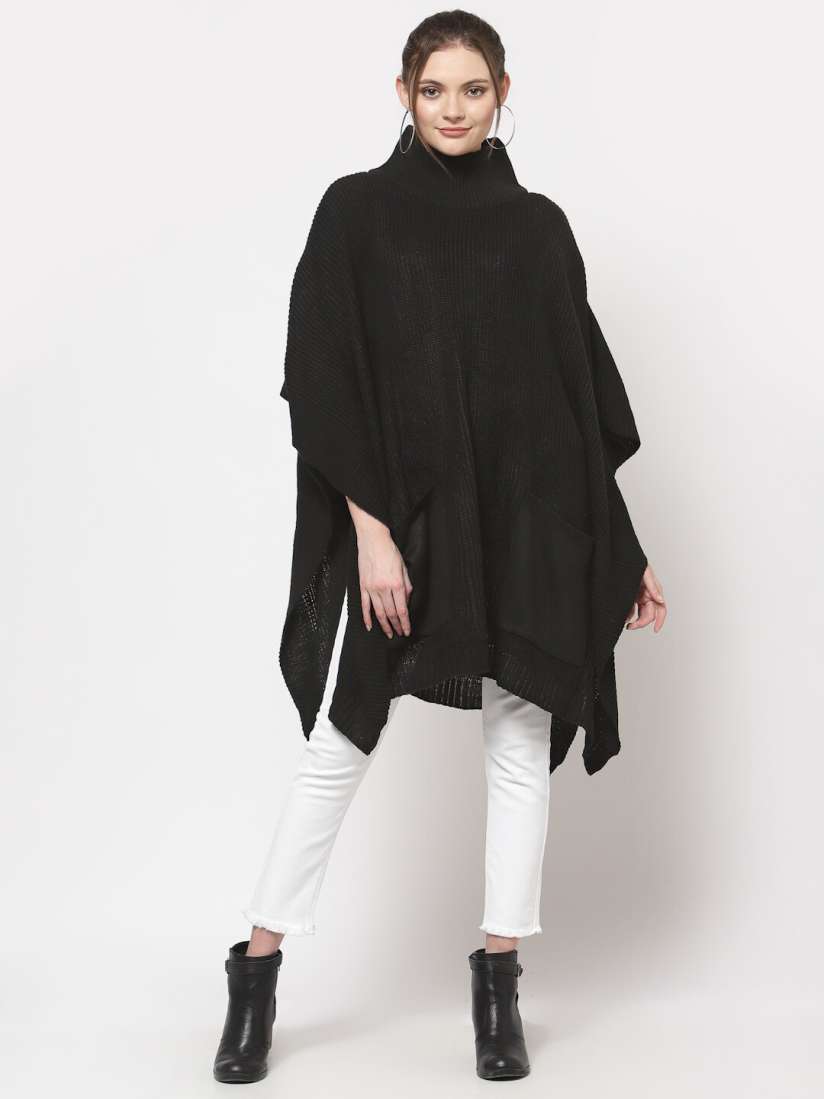 Black waterfall shrug top