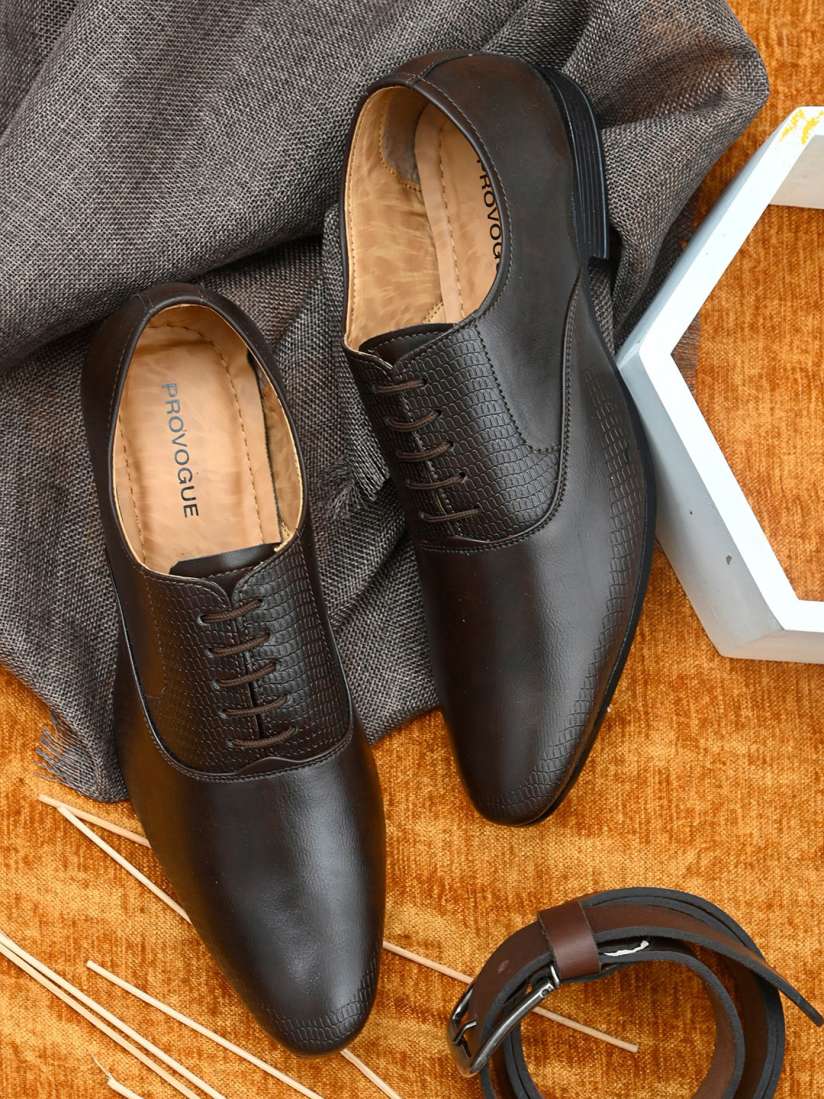 Buy Provogue Men Brown Solid Leather Formal Oxfords Formal Shoes for Men 19779828 Myntra