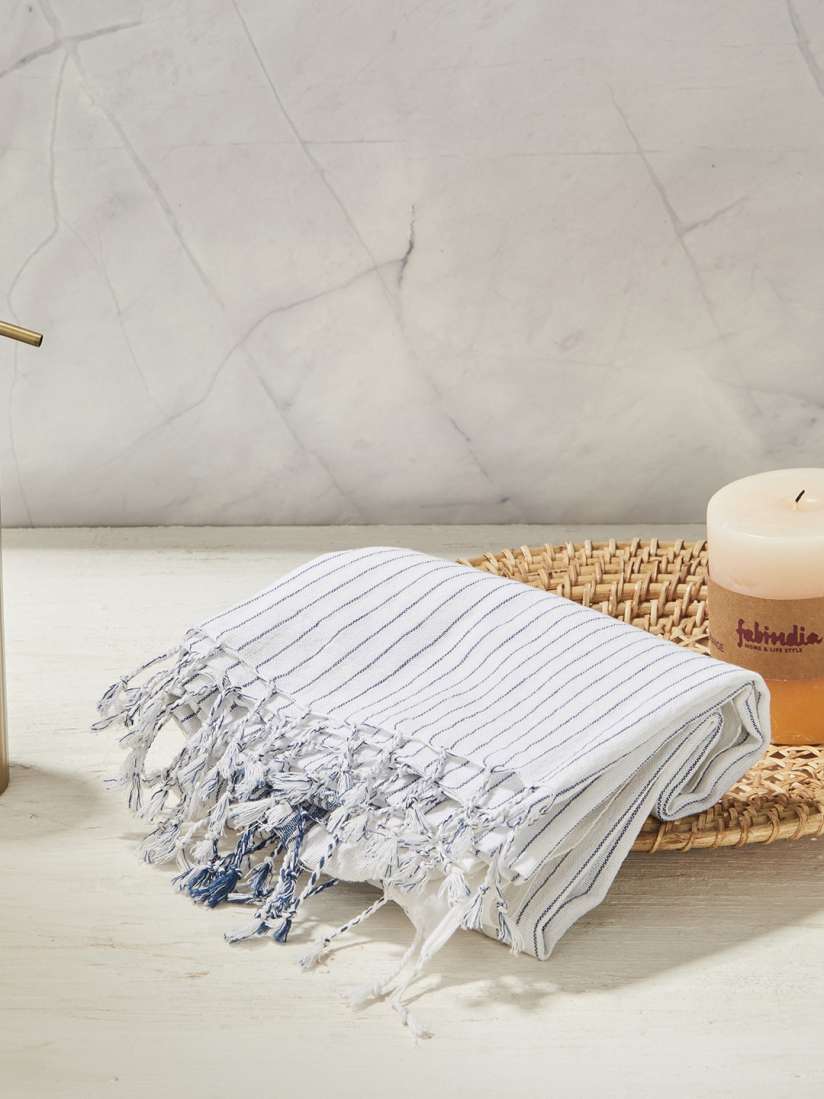 Buy Fabindia White Striped 125 GSM Cotton Hand Towels Hand Towels for Unisex 19781814 Myntra