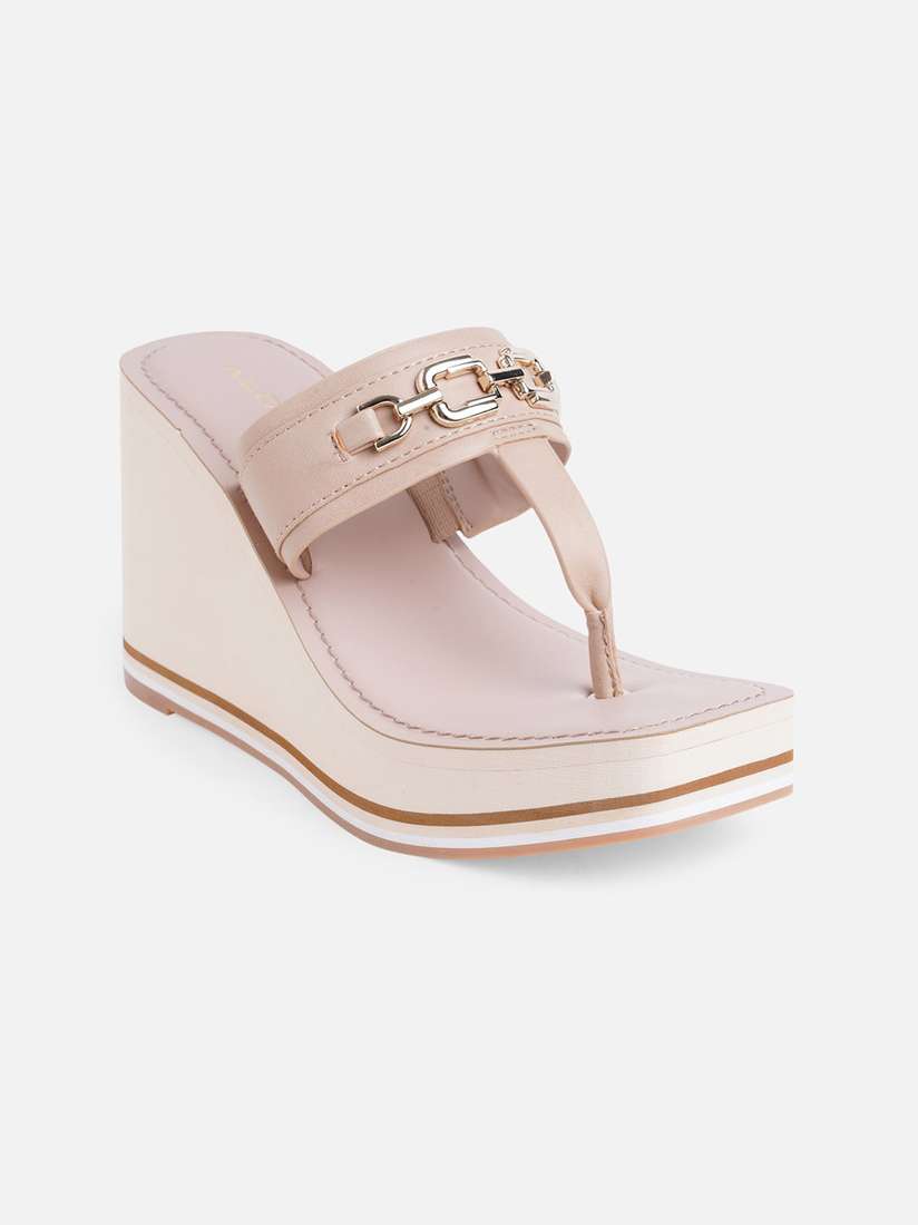 Buy ALDO Off White \u0026 Pink Wedge Sandal Heels - Heels for Women 19789326 |  Myntra