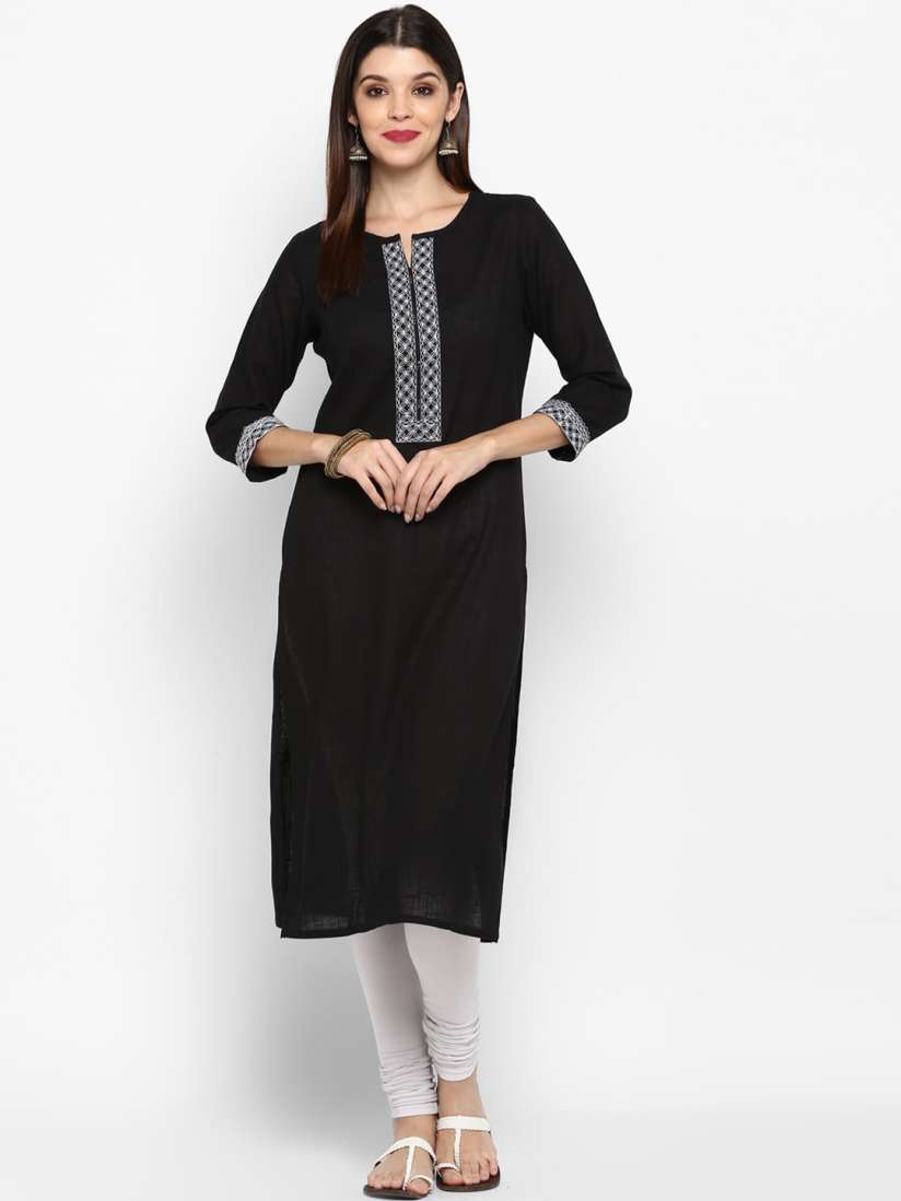 Myntra black kurta clearance