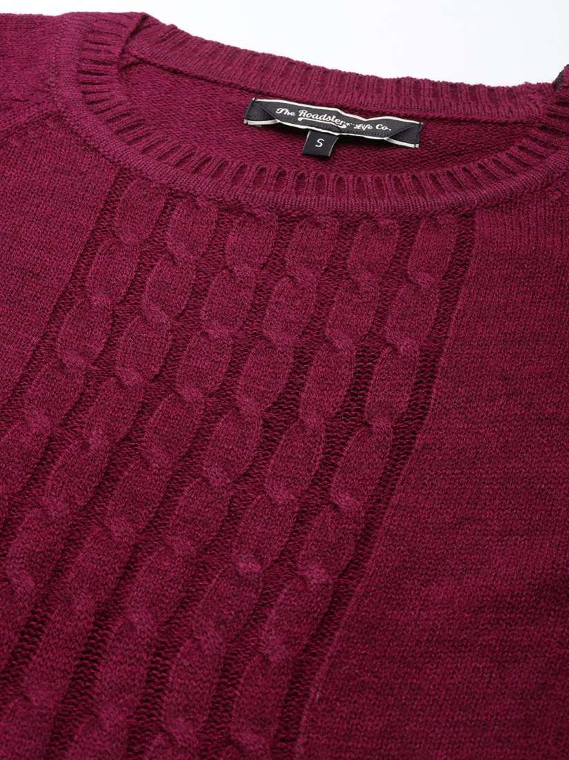 Maroon cable knit sweater store