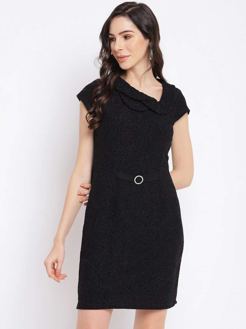 Buy Latin Quarters Black Cowl Neck Sheath Dress Dresses for Women 19799280 Myntra