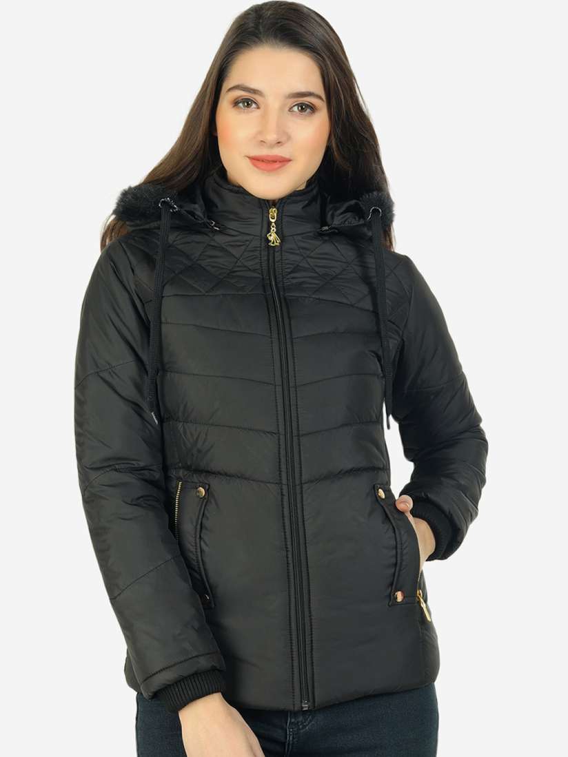 Black jacket myntra best sale
