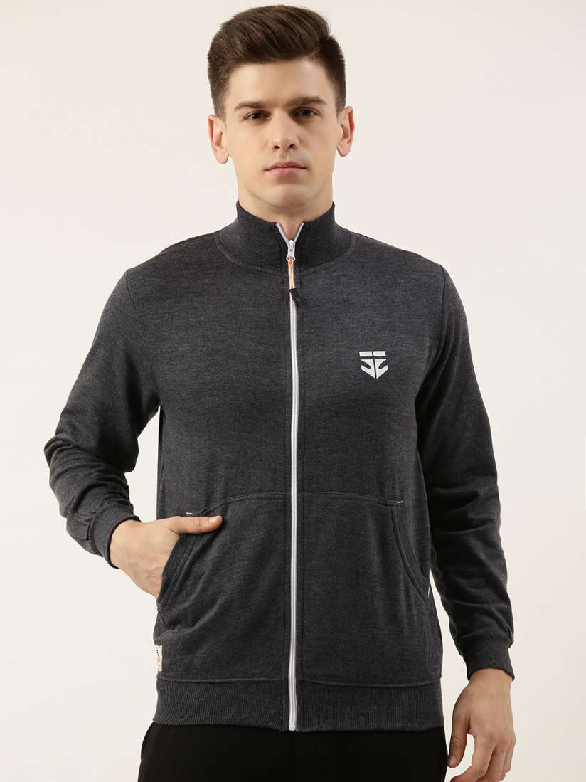 Grey gym jacket top