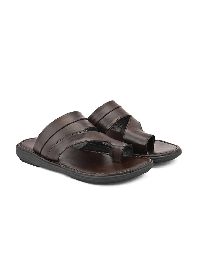 Mens faux leather slippers on sale