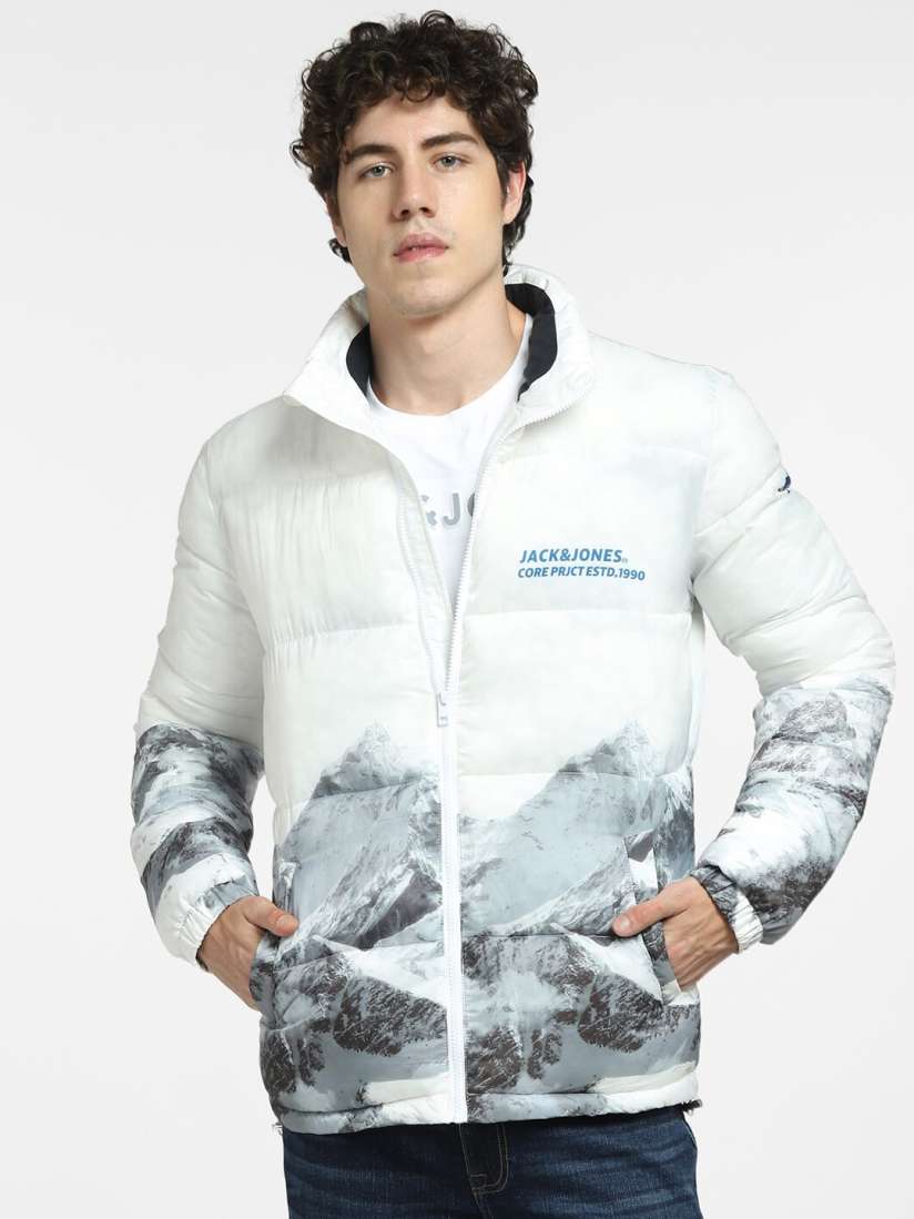 Buy Jack Jones Men White Printed Puffer Jacket Jackets for Men 19824314 Myntra