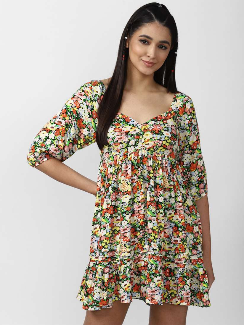 Buy FOREVER 21 Multicoloured Floral Mini Dress Dresses for Women 19824638 Myntra
