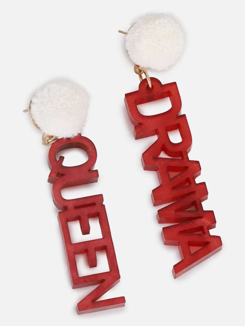Buy FOREVER 21 Red White Contemporary Drop Earrings Earrings for Women 19824842 Myntra
