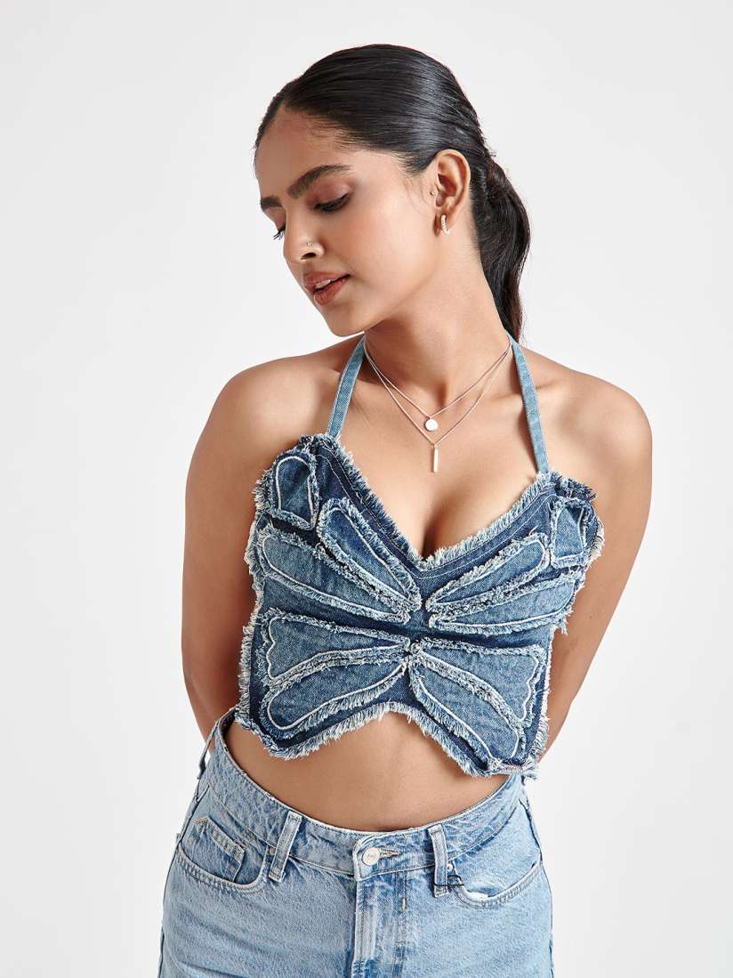 Jeans top myntra best sale