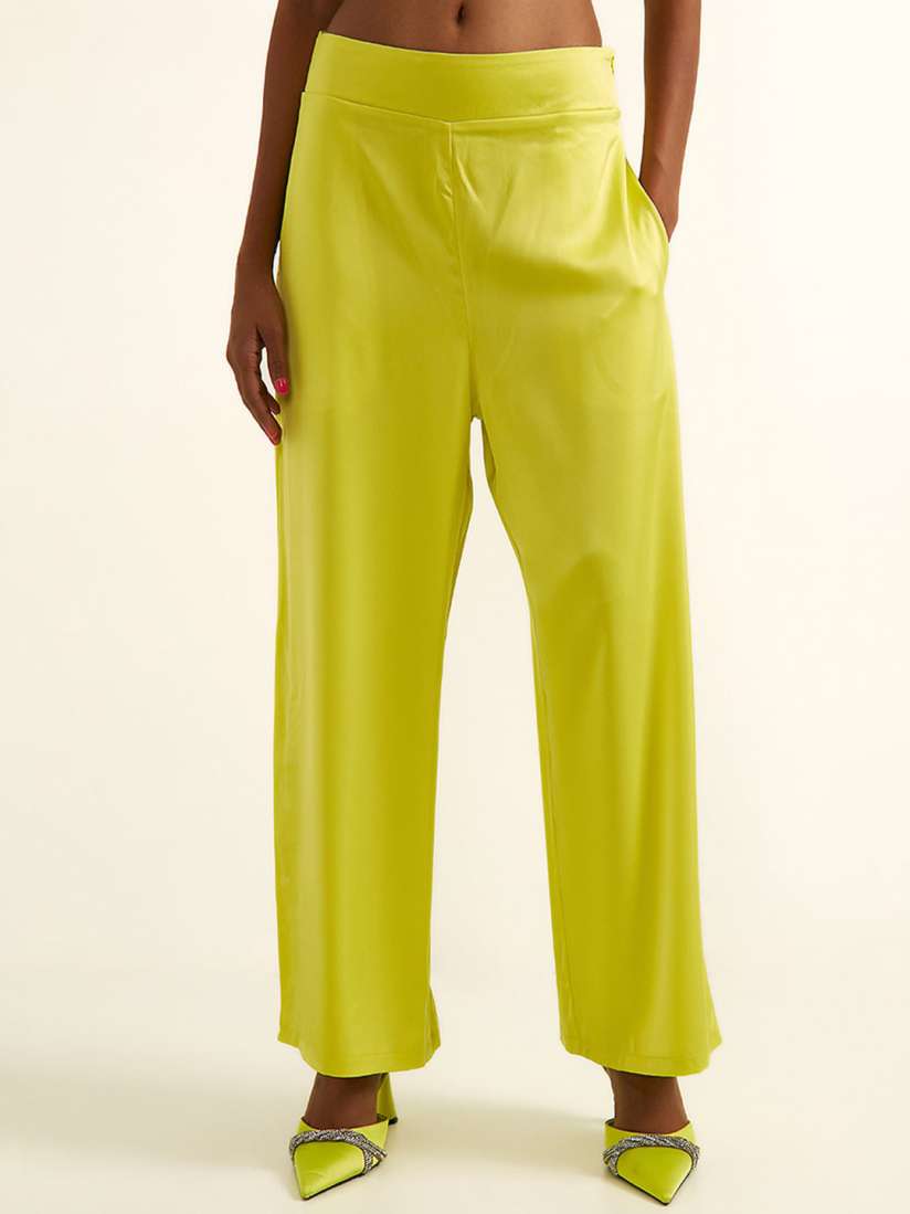 Buy COVER STORY Women Yellow Trousers Trousers for Women 19836452 Myntra