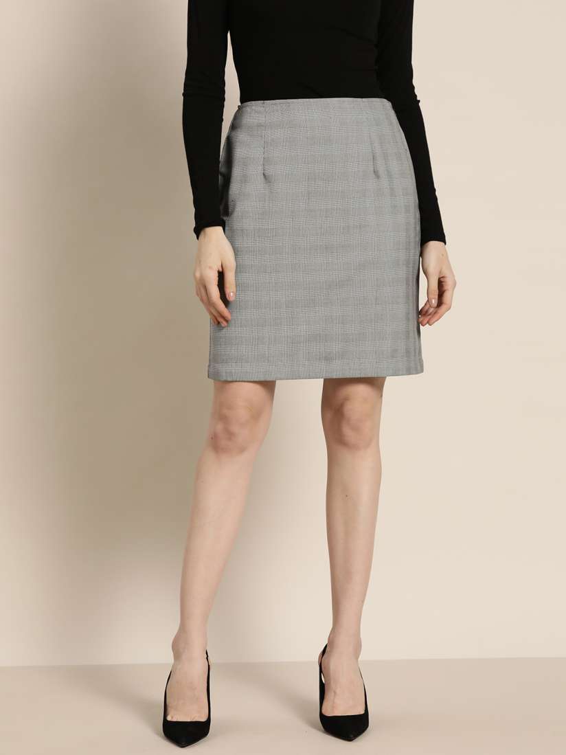 Buy her by invictus Checked Formal A Line Skirt Skirts for Women 19840116 Myntra