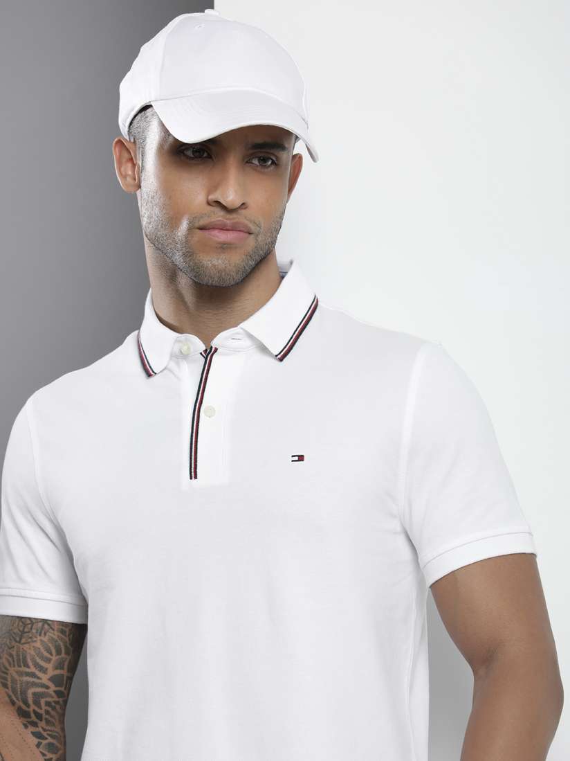 Mens white tommy hilfiger polo shirt store