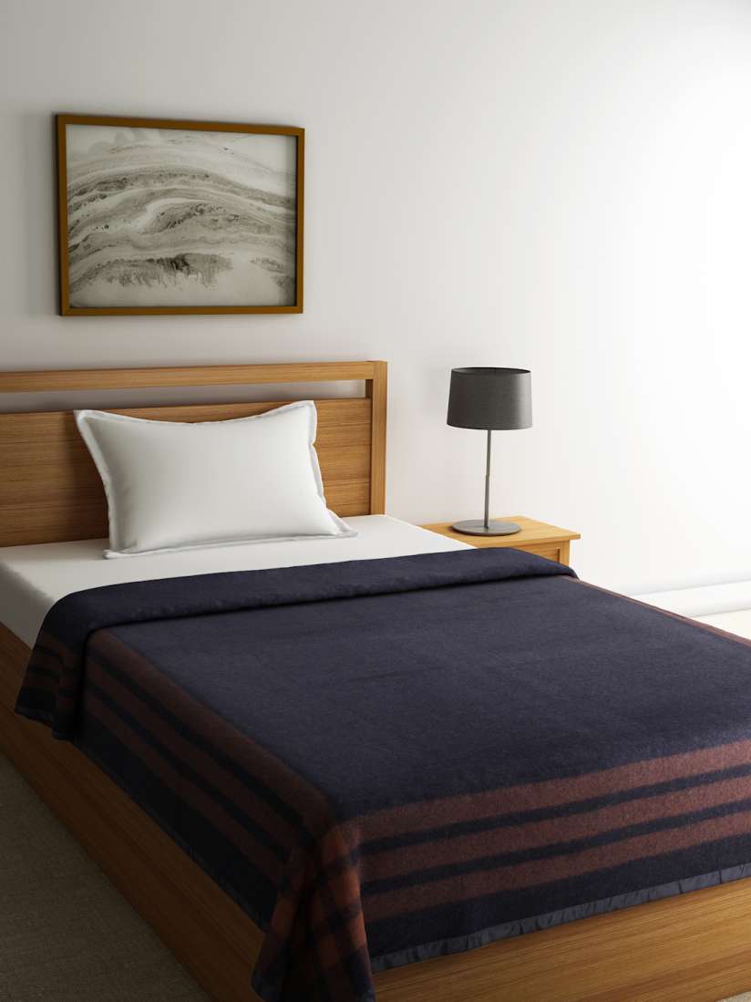 Buy Raymond Home Navy Blue Printed Single Blanket Blankets Quilts and Dohars for Unisex 1984410 Myntra