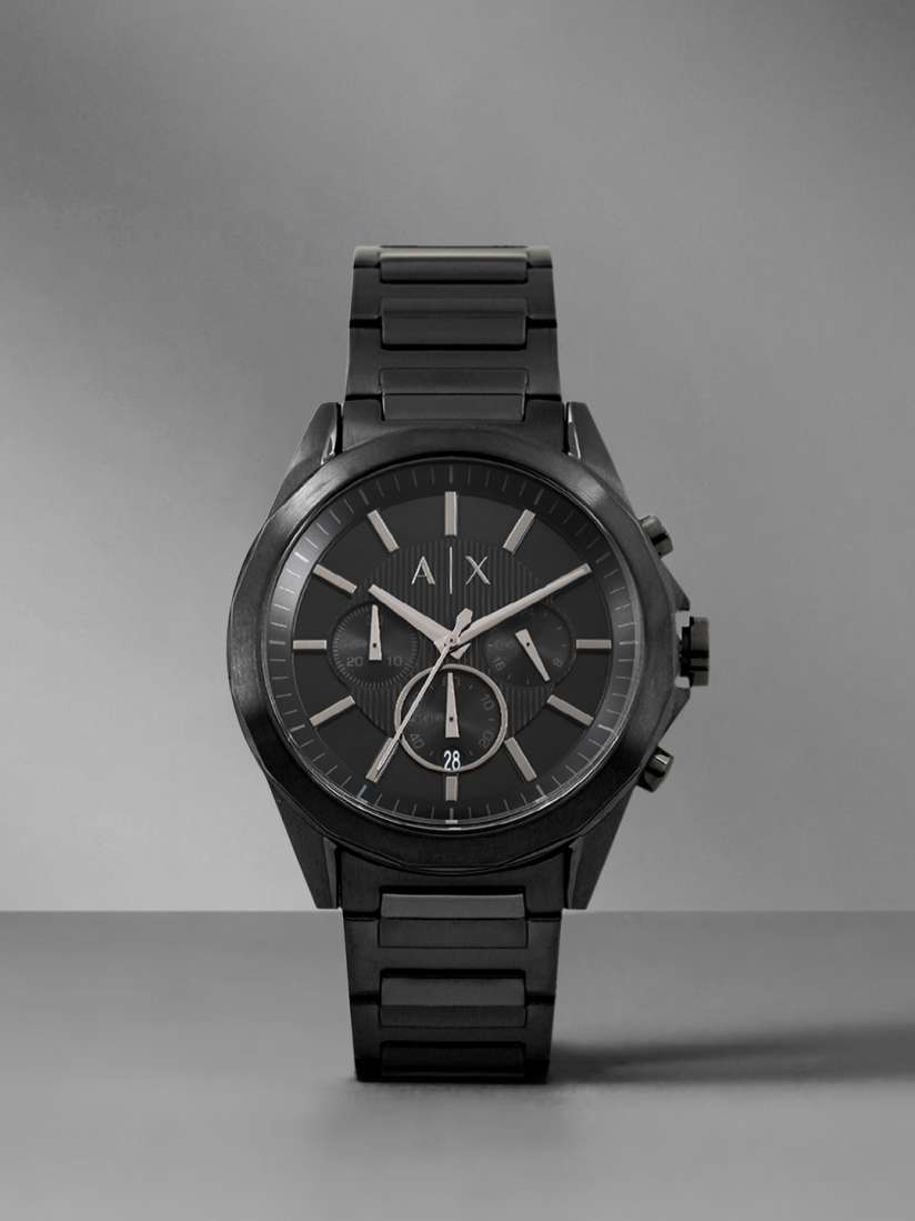 Armani exchange black analogue watch shop