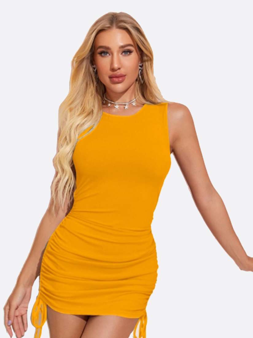 Buy LONDON BELLY Yellow Bodycon Mini Dress Dresses for Women 19854772 Myntra