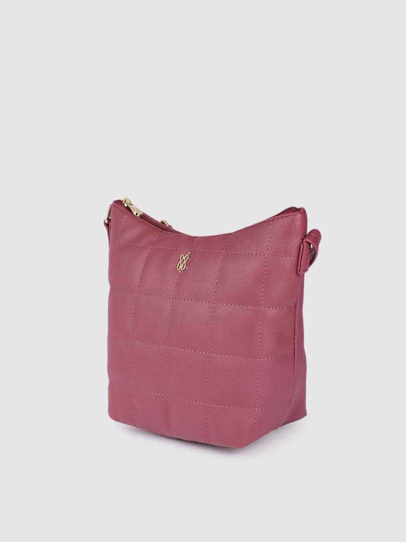 Buy Baggit Burgundy Quilted Structured Sling Bag Handbags for Women 19859046 Myntra
