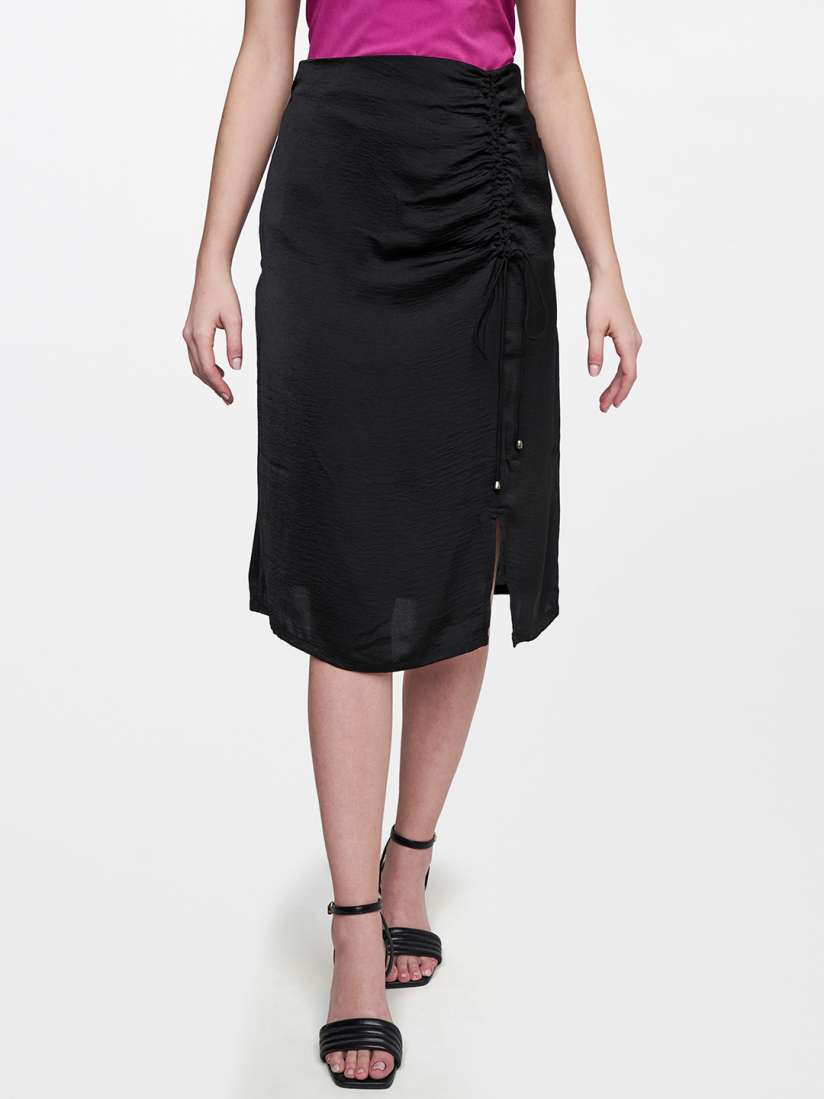 Buy AND Women Black Solid Above Knee Length Straight Skirt Skirts for Women 19862576 Myntra