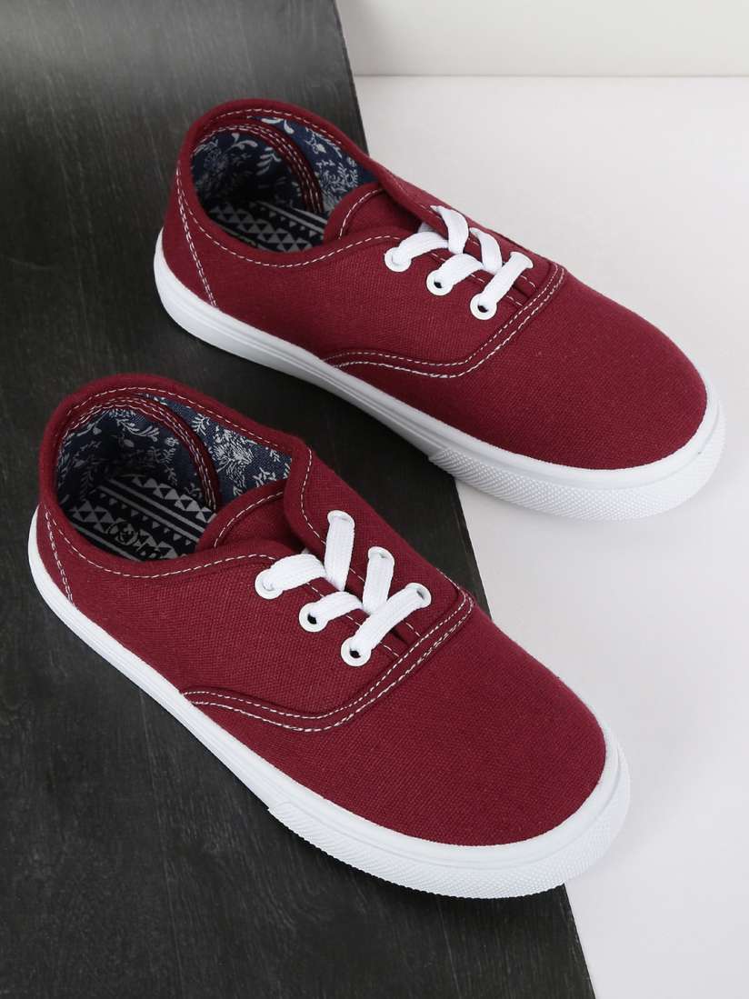 Buy max Boys Red Solid Canvas Sneakers Casual Shoes for Boys 19865862 Myntra