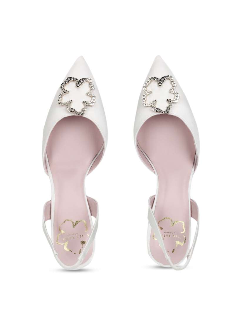 Buy Ted Baker Women Cream Coloured Embellished PU Block Pumps Heels for Women 19866498 Myntra