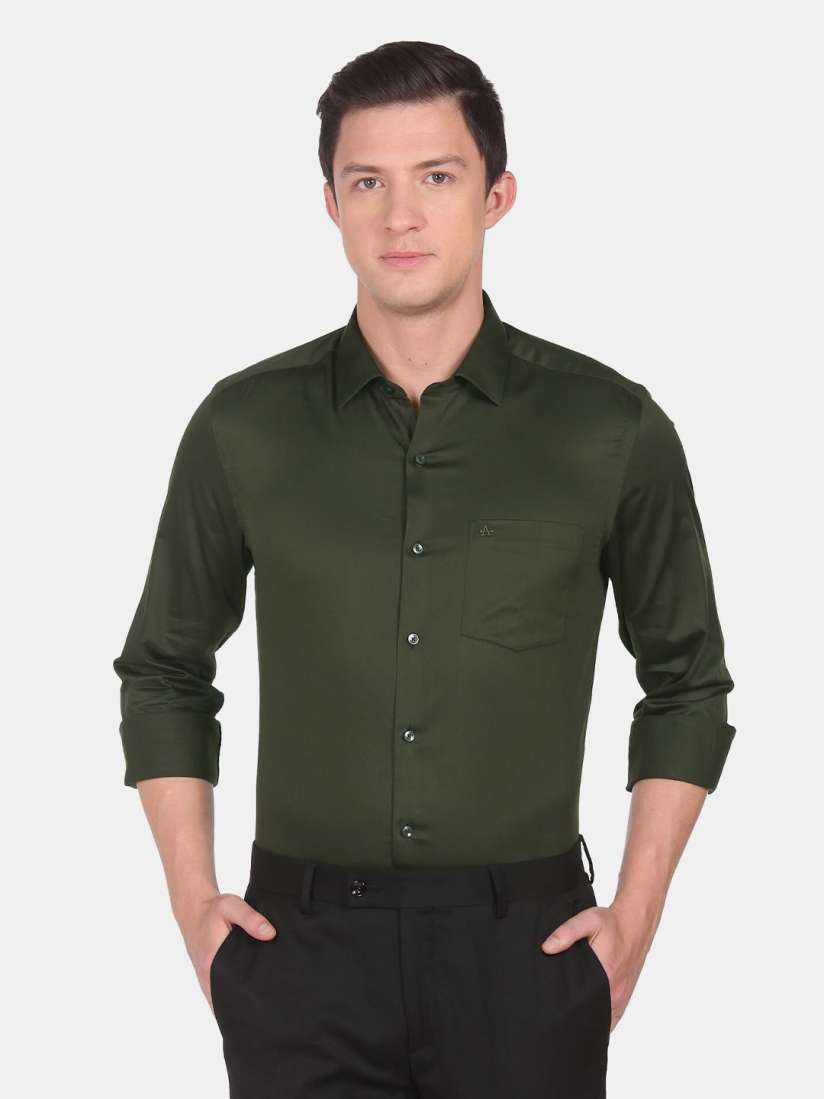 Olive formal shirt deals