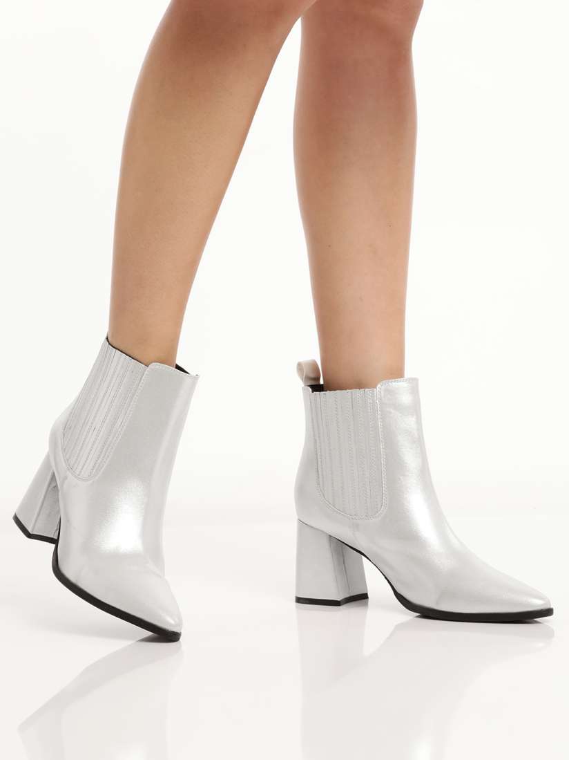 Silver chelsea boots womens discount