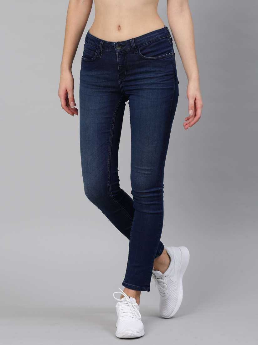 Buy HRX by Hrithik Roshan Women Blue Skinny Fit Mid Rise Clean Look Jeans Jeans for Women 1987976 Myntra
