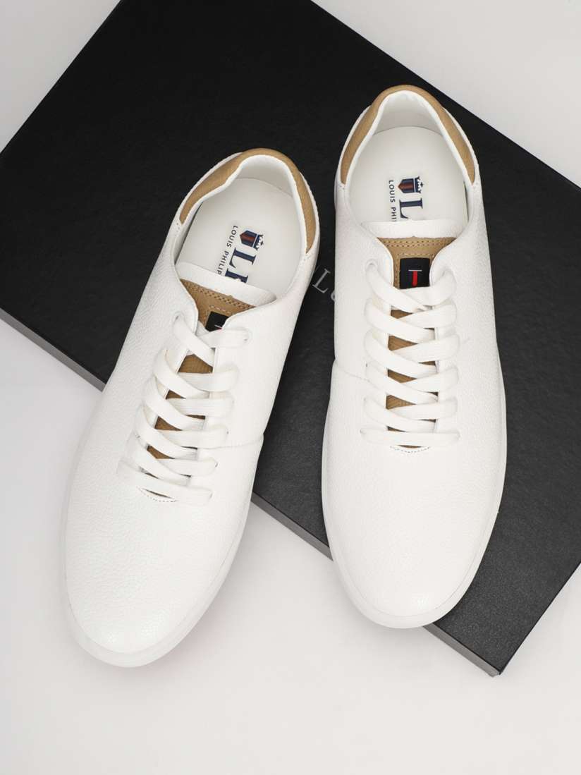 Louis philippe white sneakers clearance