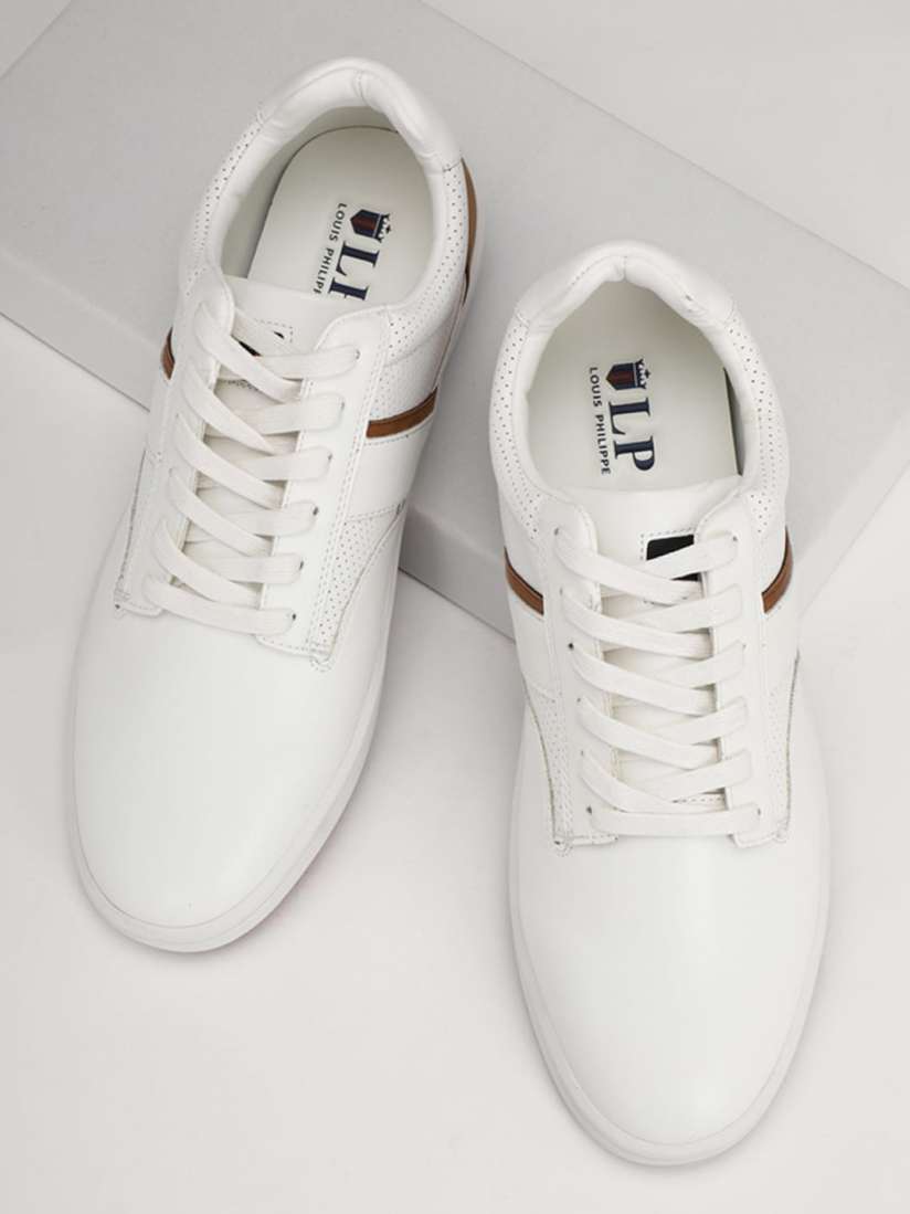 Louis philippe white casual shoes clearance