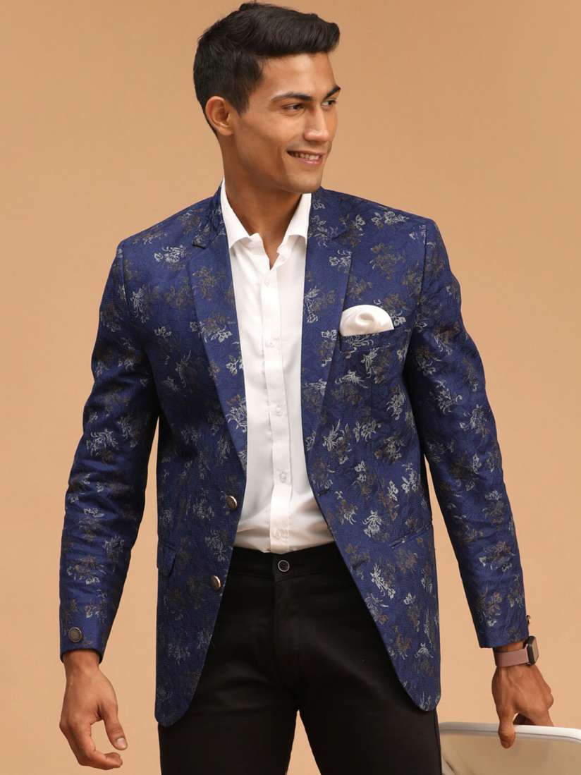 Buy VASTRAMAY Men Navy Blue Printed Blazer Blazers for Men 19884936 Myntra