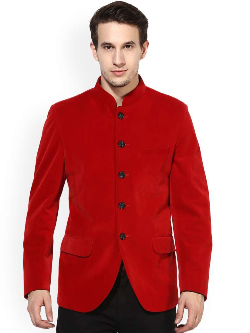 Buy hangup trend Men Red Solid Single Breasted Suede Blazer Blazers for Men 19887674 Myntra