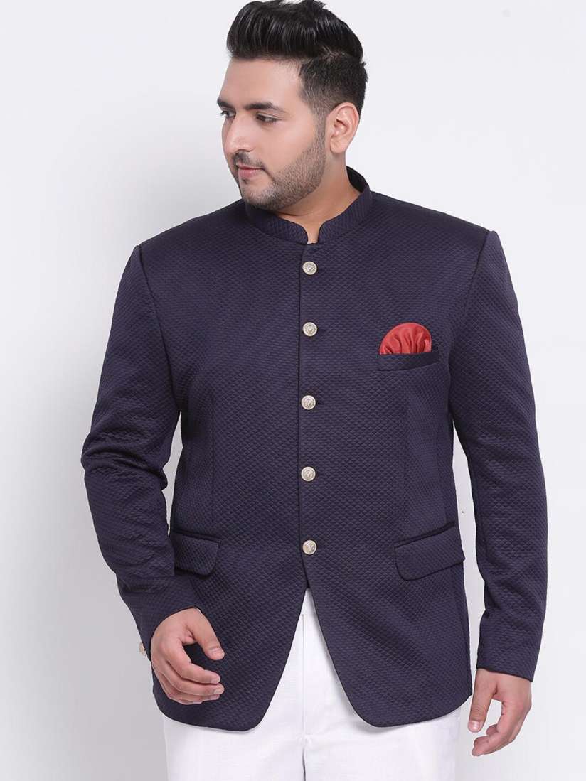 Navy blue plus size blazer online