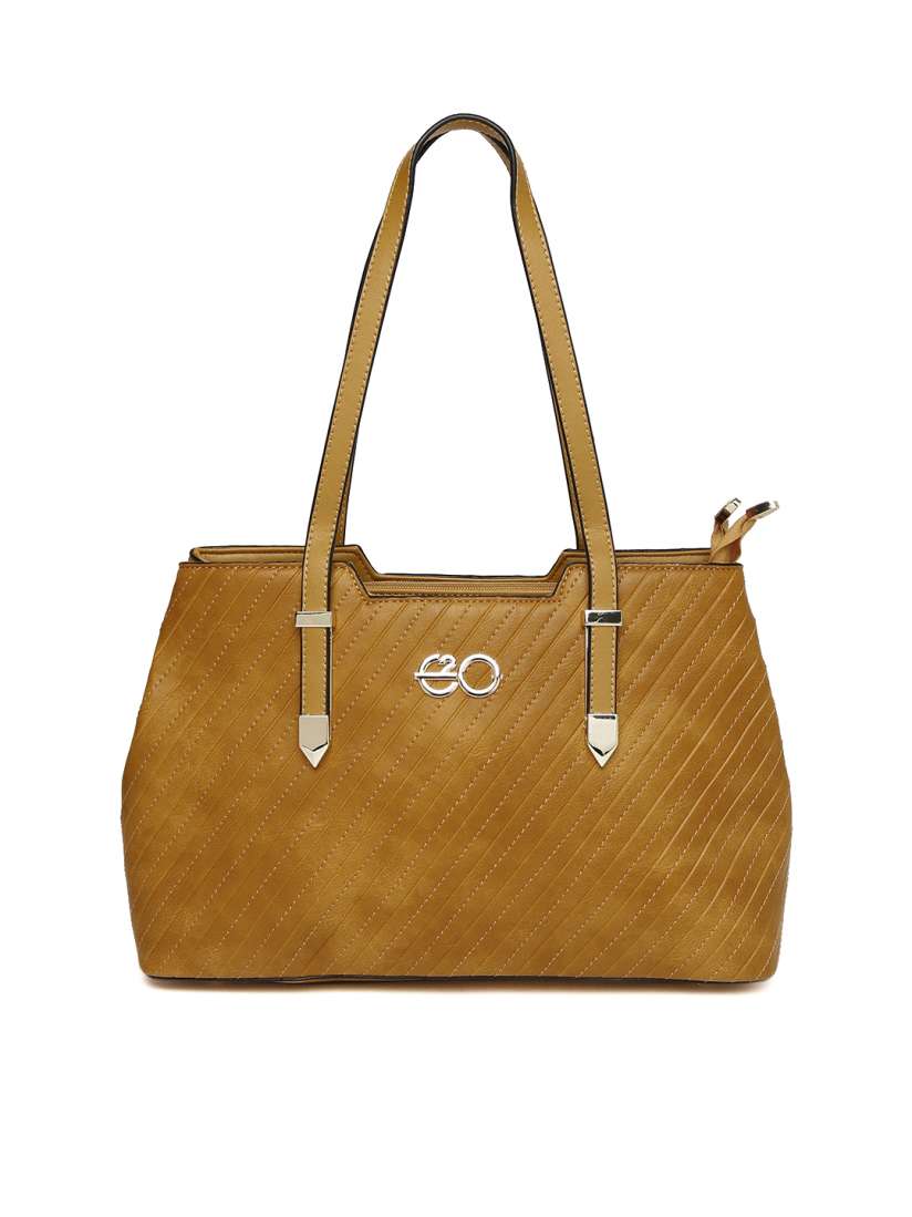 Buy E2O Mustard Textured Handheld Bag Handbags for Women 1988925 Myntra