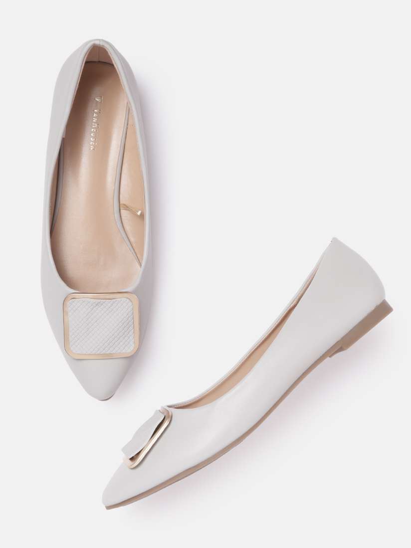 Buy Van Heusen Woman Grey Solid Ballerinas Flats for Women 19890364 Myntra