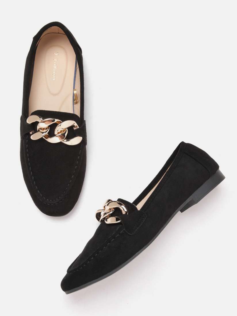 Buy Van Heusen Woman Solid Loafers with Metallic Chain Detail Casual Shoes for Women 19890640 Myntra