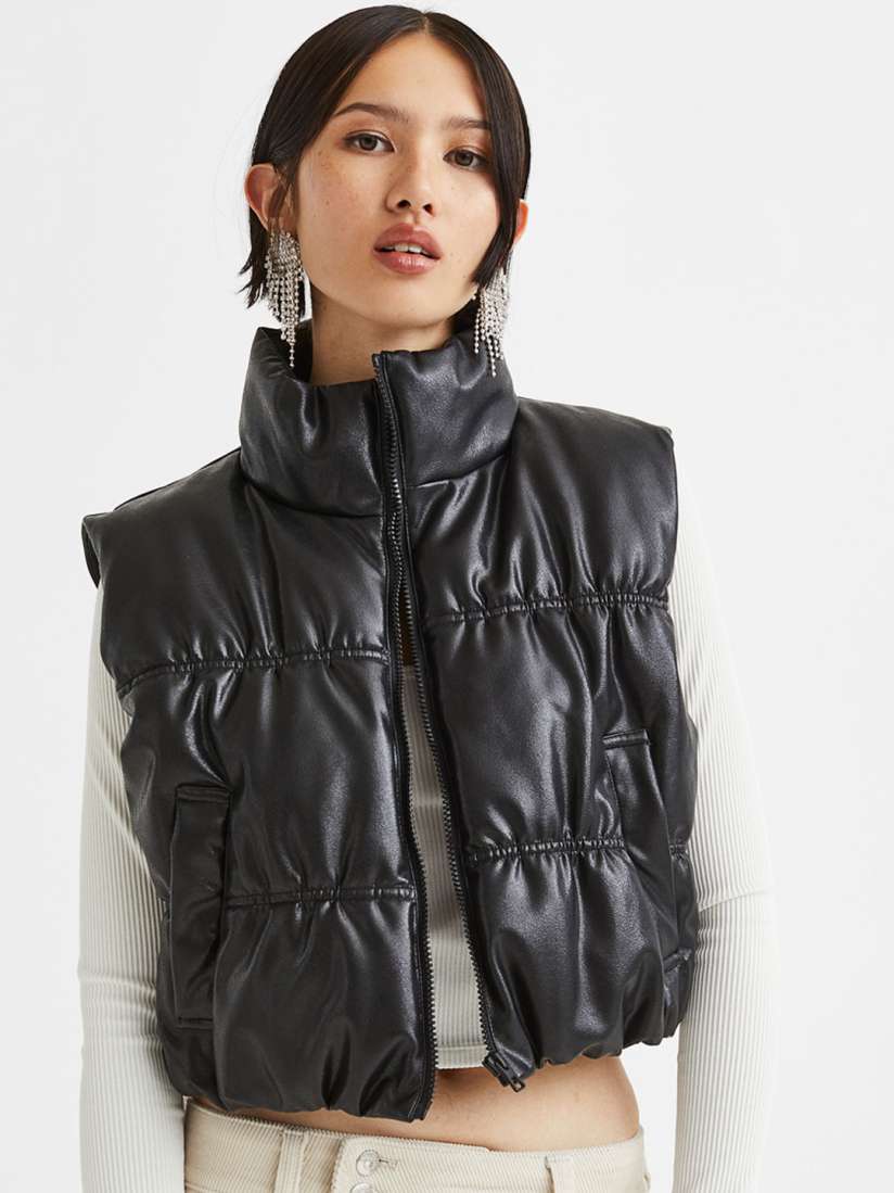 Buy H M Women Black Puffer Gilet Jackets for Women 19893488 Myntra